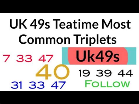 Most common triplets .